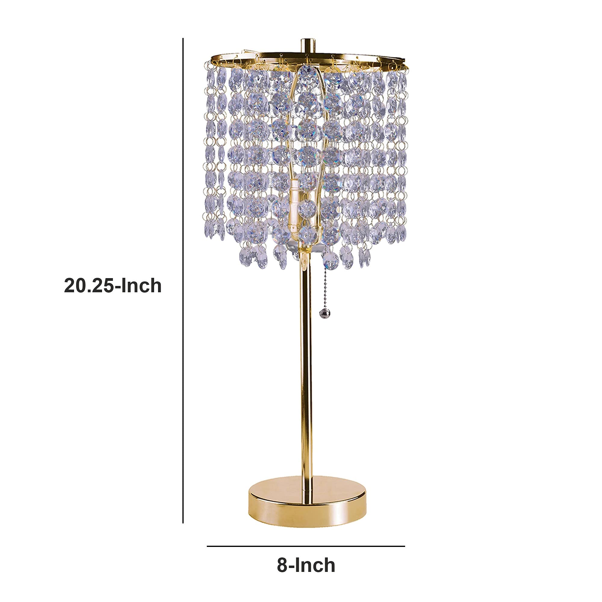 Amazon Benzara BM240890 Metal Stalk Design Table Lamp with Hanging Crystals Shade Gold Tools Home Improvement